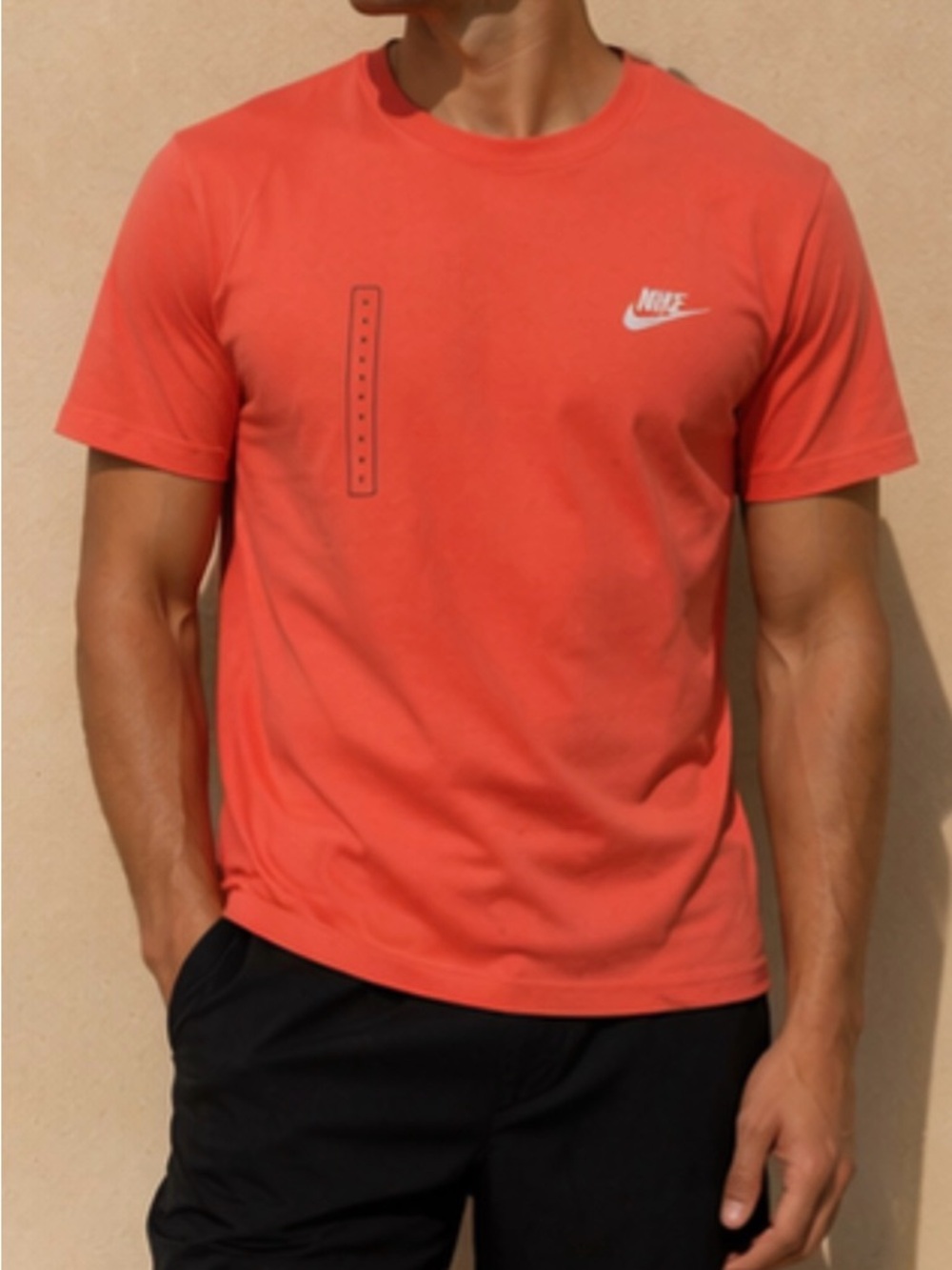 Nike Men’s Coral-Red Short Sleeve Crew Tee
